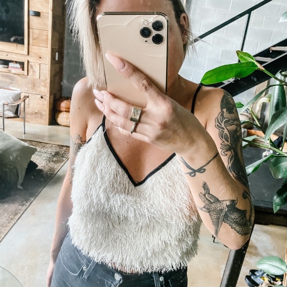 White fringe/ tassle crop top from Topshop - Picture 2 of 5